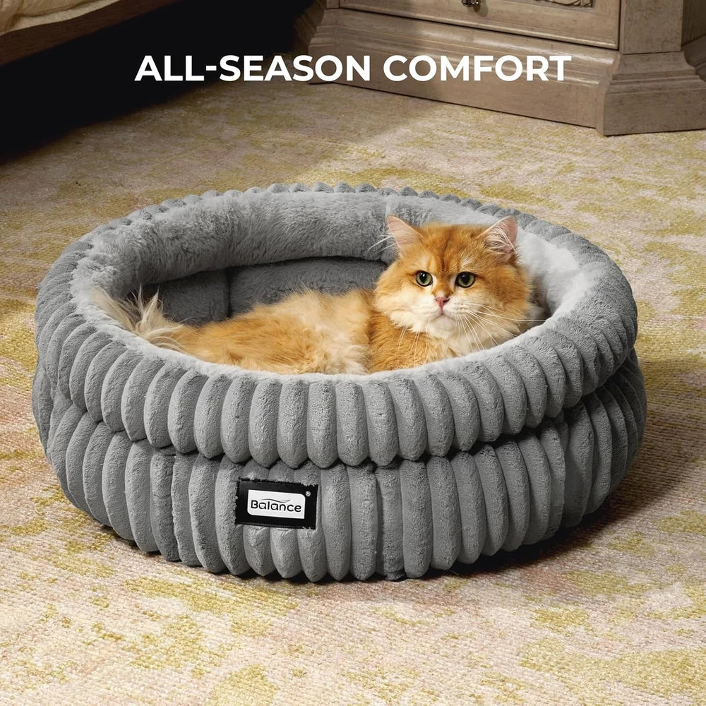 Balance Plush Round Kitten Bed
