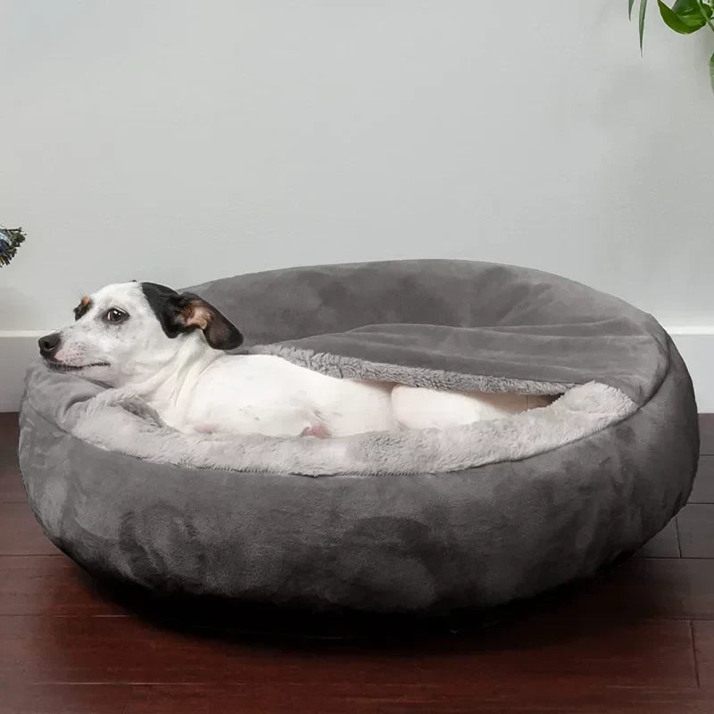 Plush Semi-Closed Pet Bed