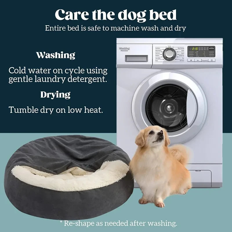 Plush Semi-Closed Pet Bed