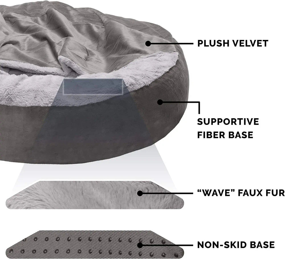 Plush Semi-Closed Pet Bed