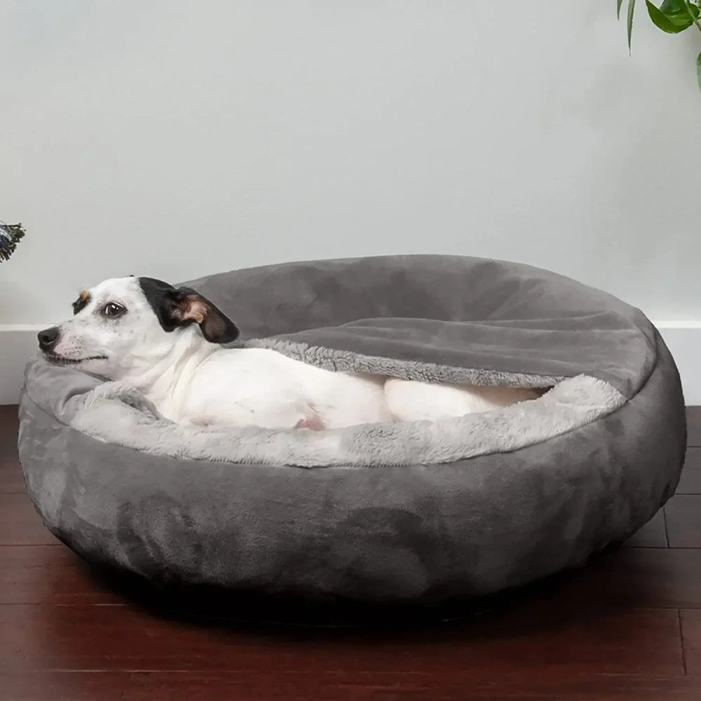 Plush Semi-Closed Pet Bed