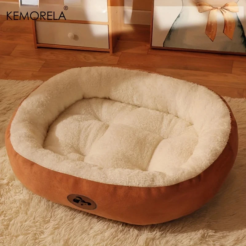 Plush Oval Snuggle Pet Bed