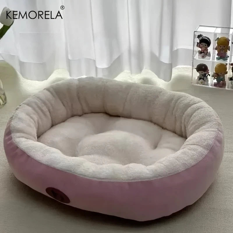Plush Oval Snuggle Pet Bed