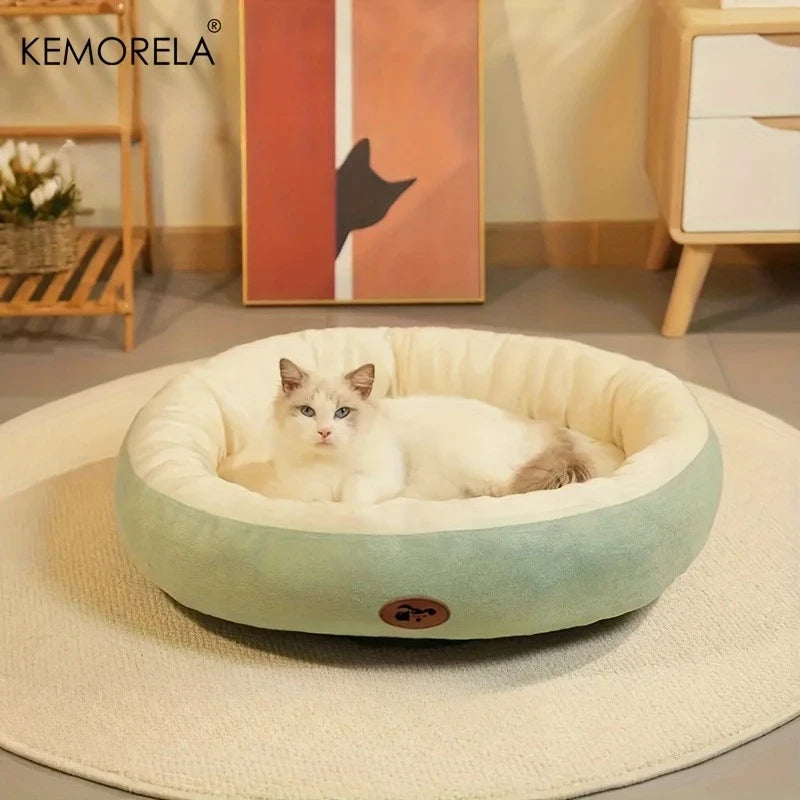 Plush Oval Snuggle Pet Bed