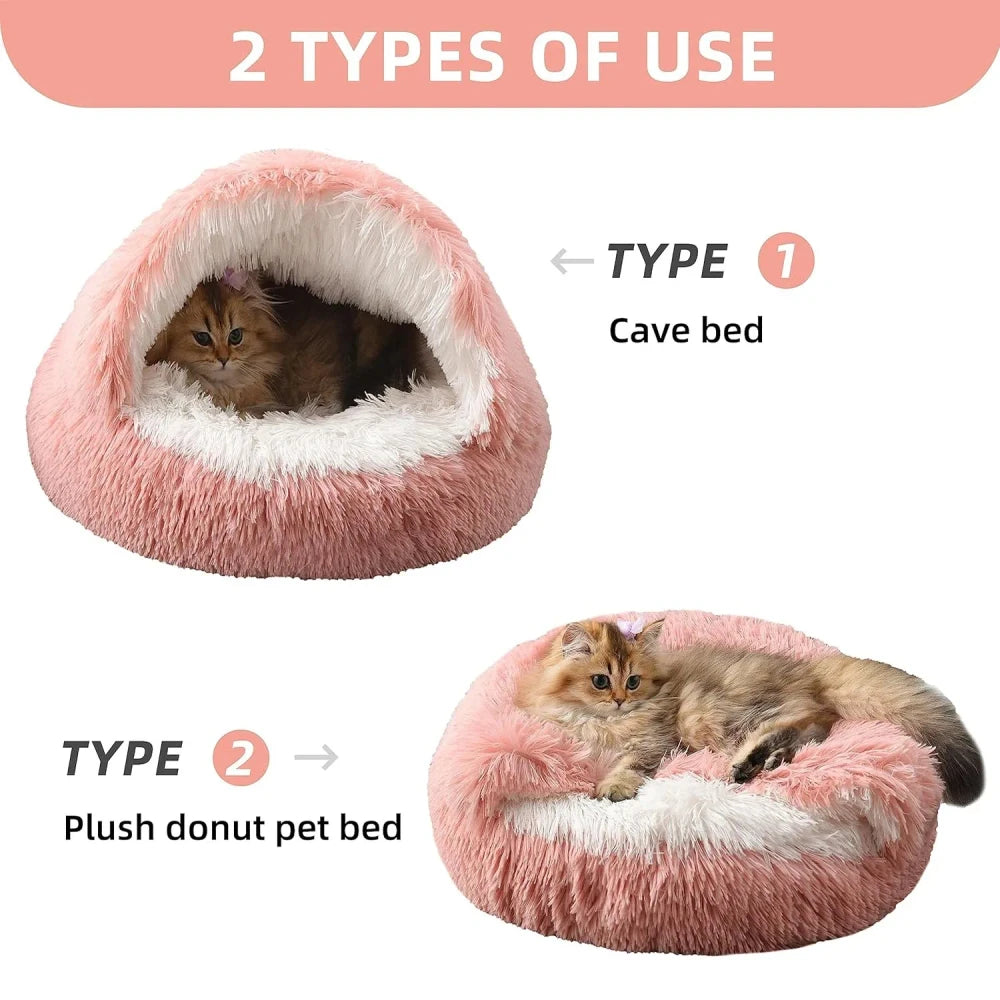 Soft Plush Pet Cave Bed