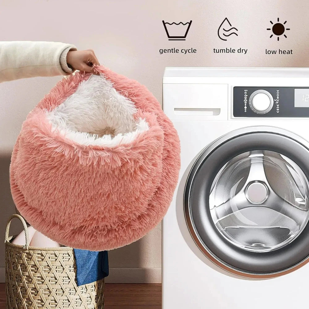 Soft Plush Pet Cave Bed