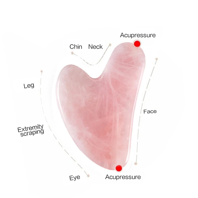Natural Rose Quartz Facial Gua Sha